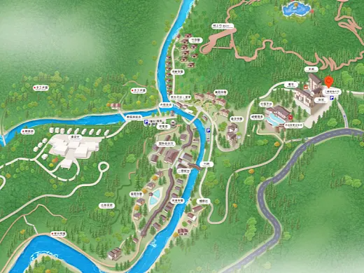 贺兰结合景区手绘地图智慧导览和720全景技术，可以让景区更加“动”起来，为游客提供更加身临其境的导览体验。